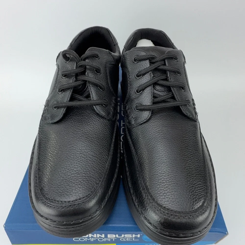 Nunn Bush Cameron Black Tumble Leather Comfort‎ Gel Oxford Shoes Mens 11.5M NIB